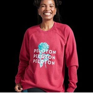 Peloton Pink Sweatshirt with‎ graphic rose logo size XS